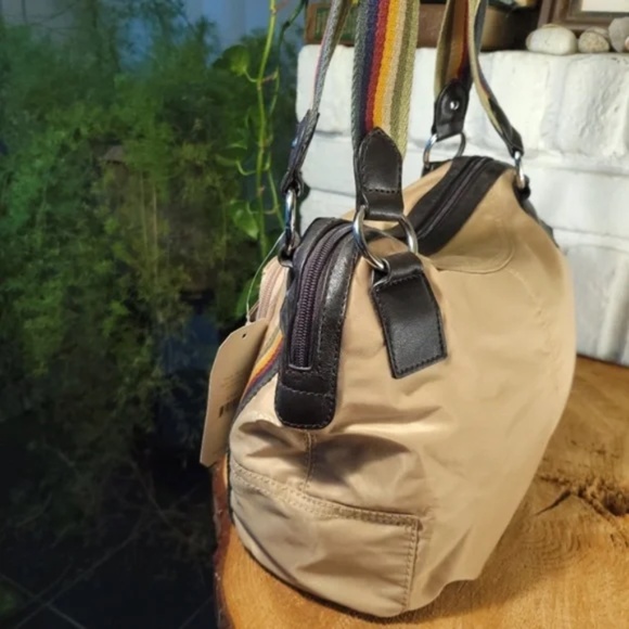 Retro Rainbow Strap Nylon Bag with tethered mini purse - Picture 7 of 16